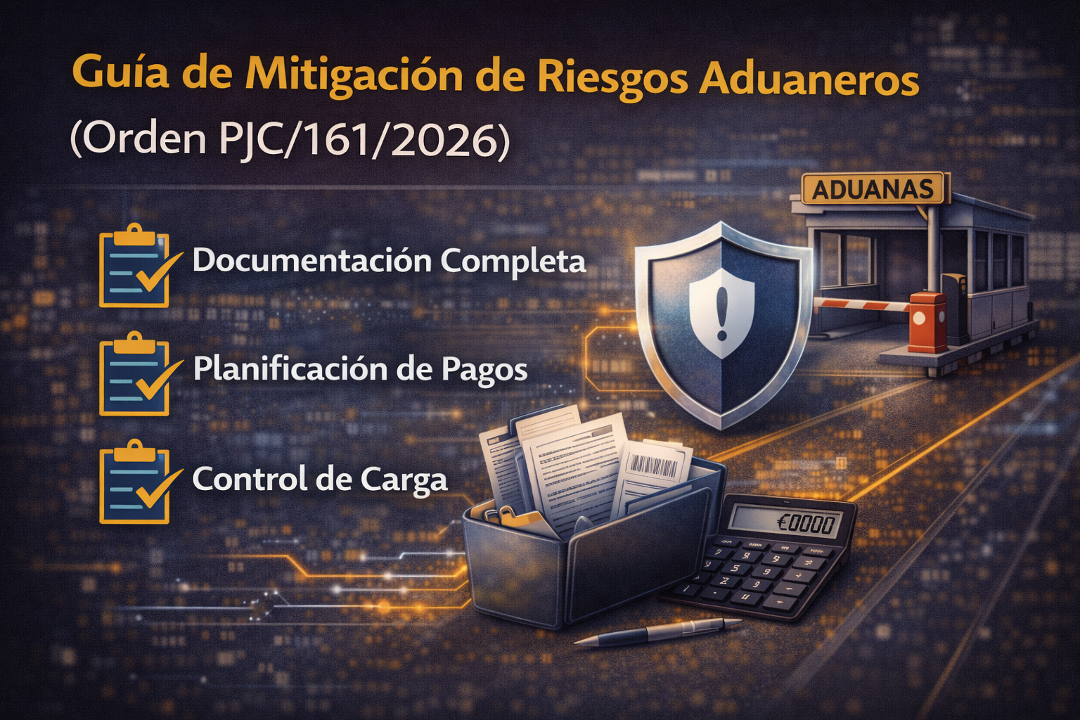 Guía de Mitigación de Riesgos Aduaneros (Orden PJC/161/2026)